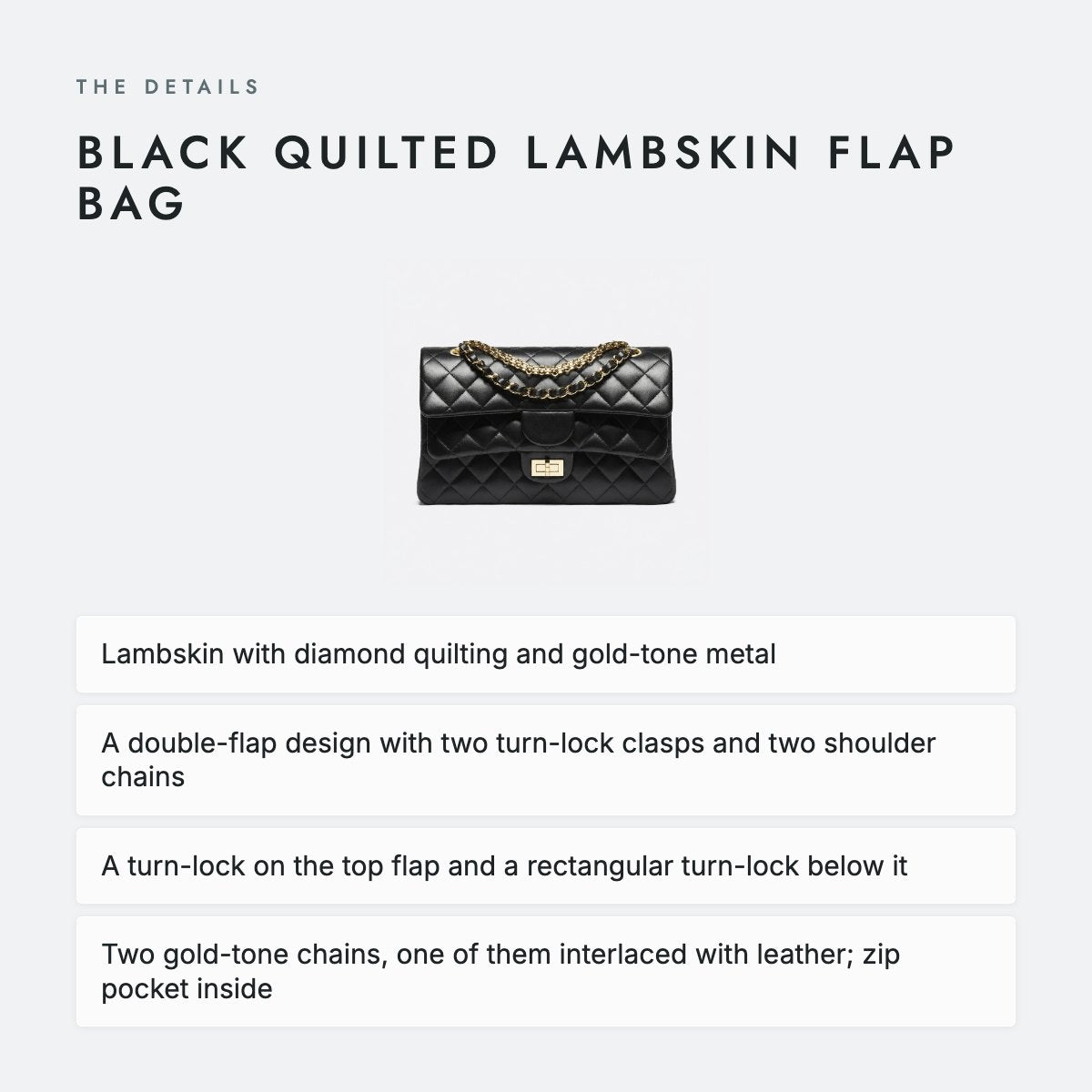 Black Quilted Lambskin Flap Bag, photo 4