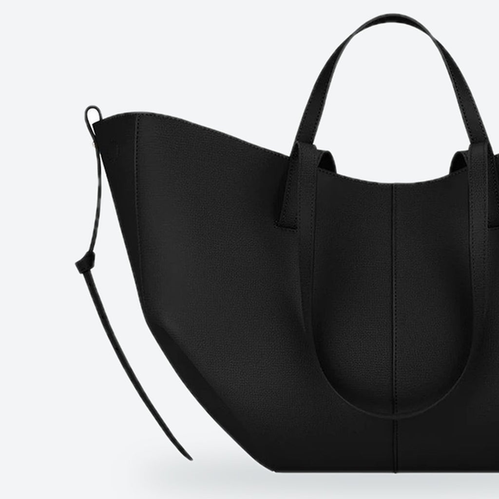 Large Black Textured Leather Tote, photo 2