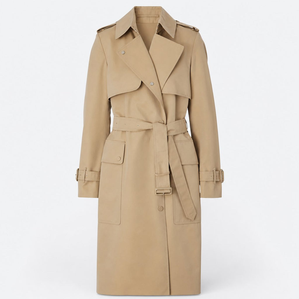 Beige Cotton Double-Breasted Trench Coat, photo 1
