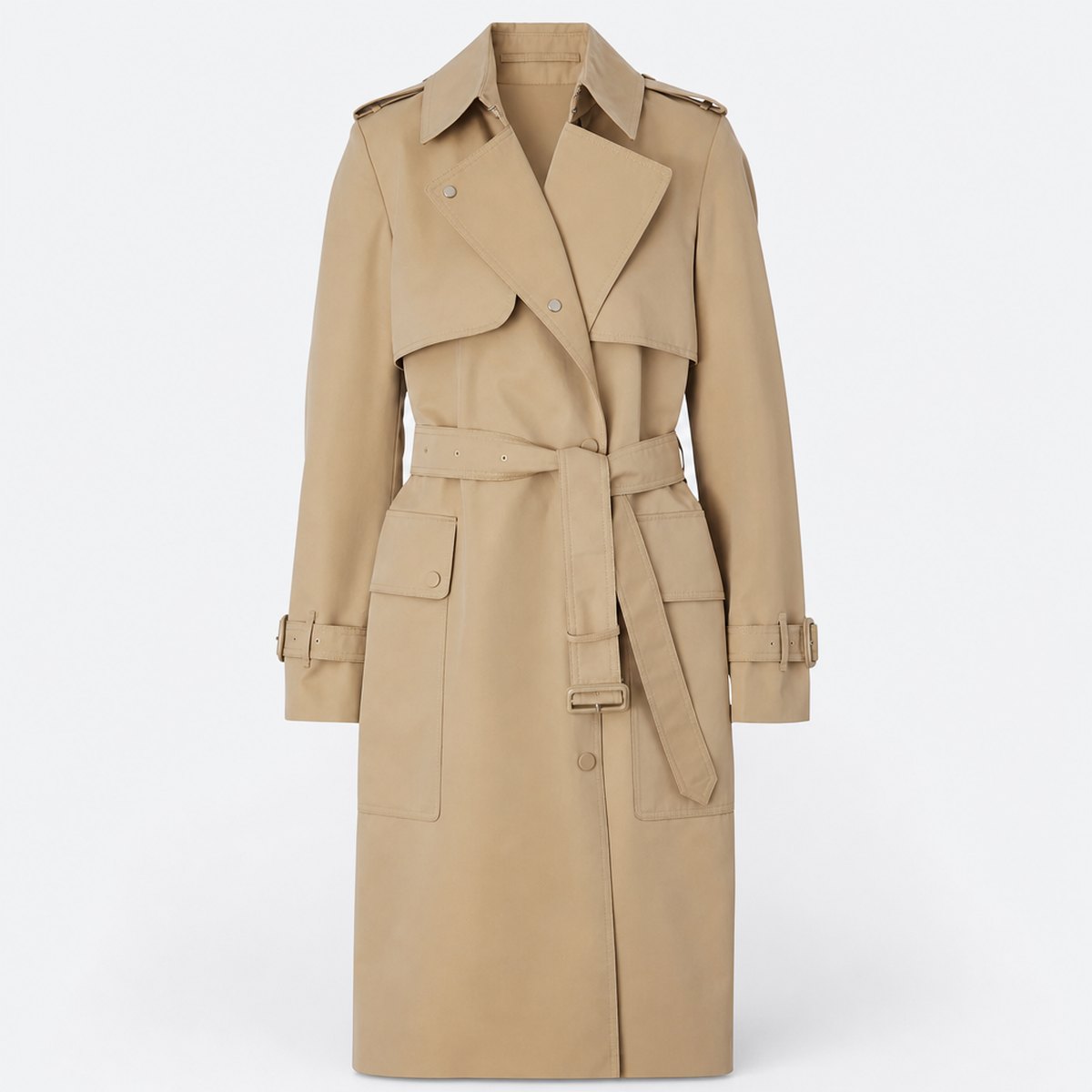 Beige Cotton Double-Breasted Trench Coat, photo 1