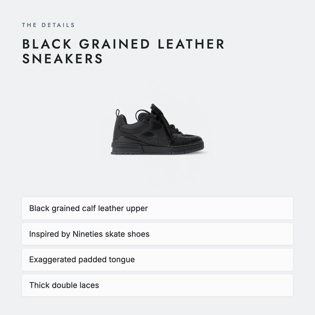 Black Grained Leather Sneakers, photo 4