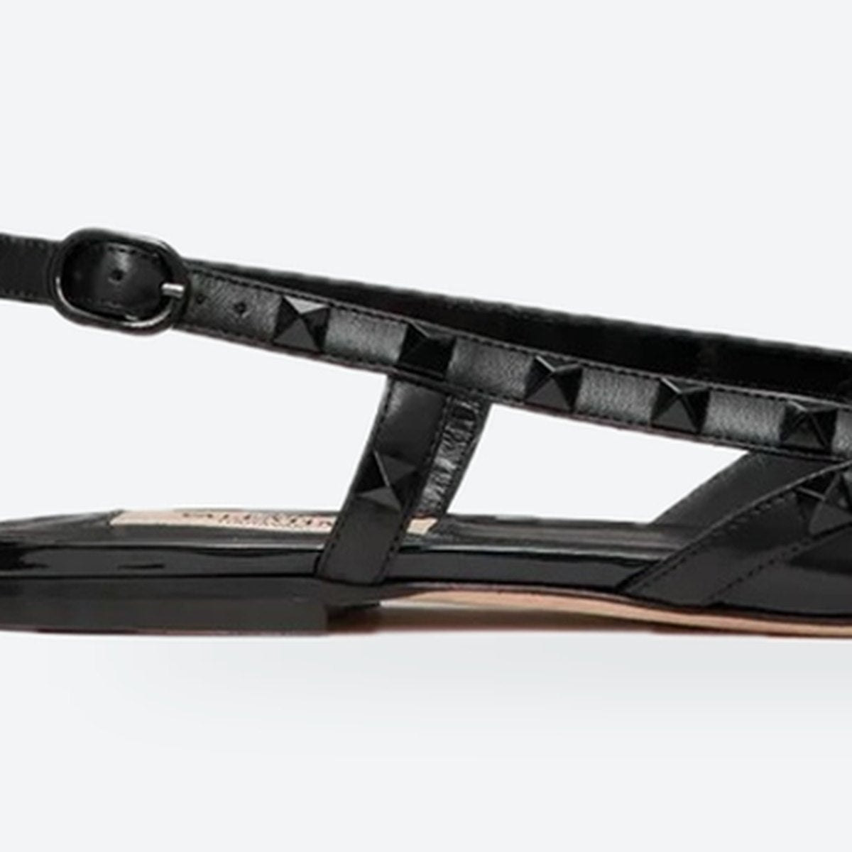 Black Studded Bow Slingback Ballerina Flats, photo 2