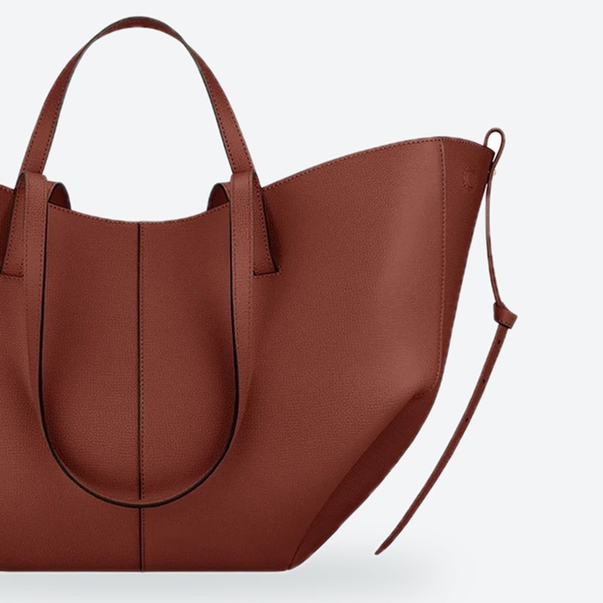 Large Red Clay Textured Leather Tote, photo 3