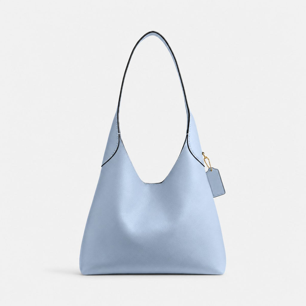 Bluebell Blue Grain Leather Hobo Shoulder Bag, photo 1