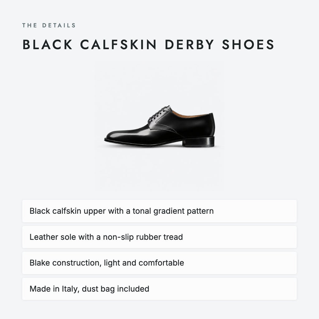 Black Calfskin Derby Shoes, photo 4