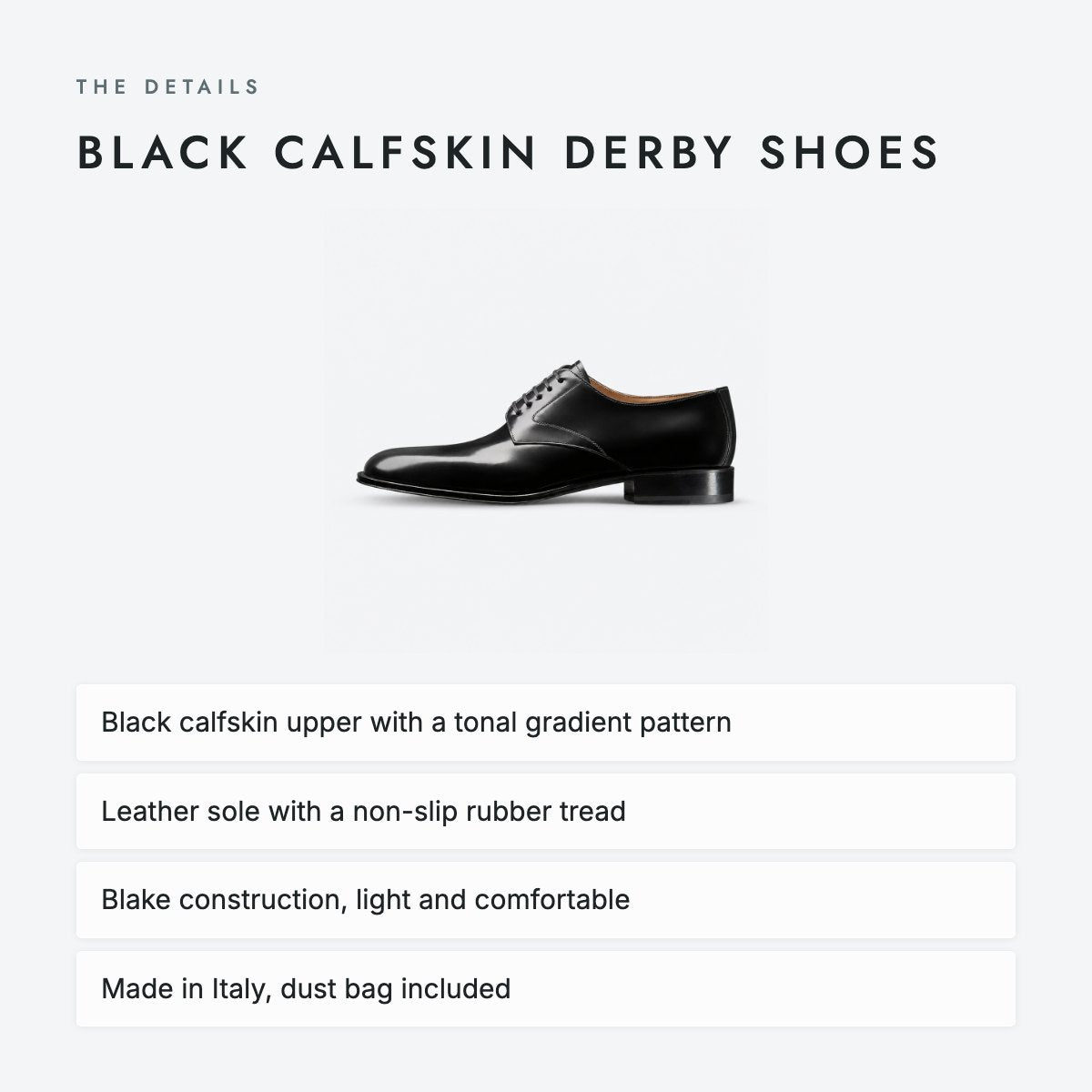 Black Calfskin Derby Shoes, photo 4