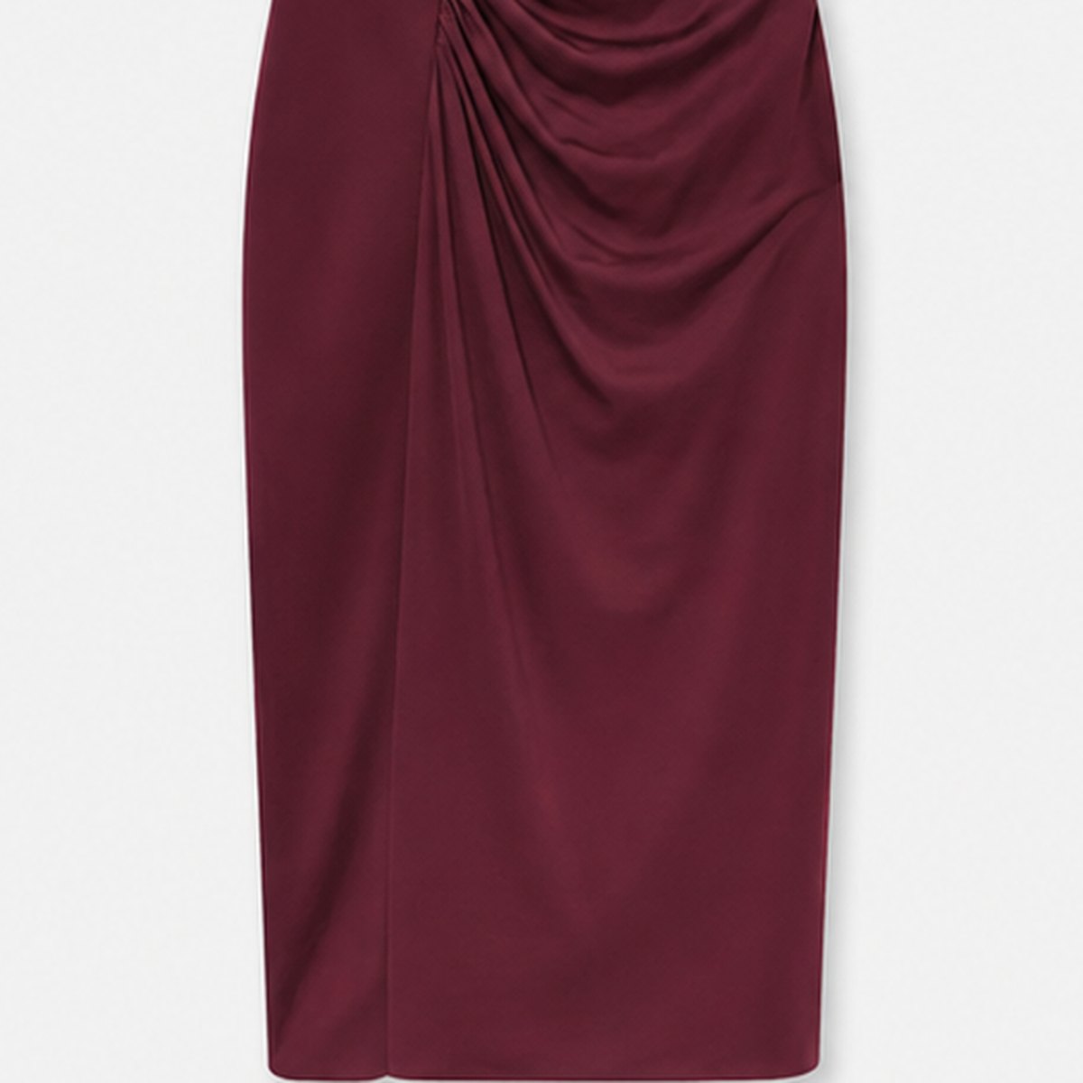 Dark Red Ruched Sleeveless Midi Dress, photo 3