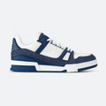Blue Denim and Embossed Leather Sneakers, photo 1