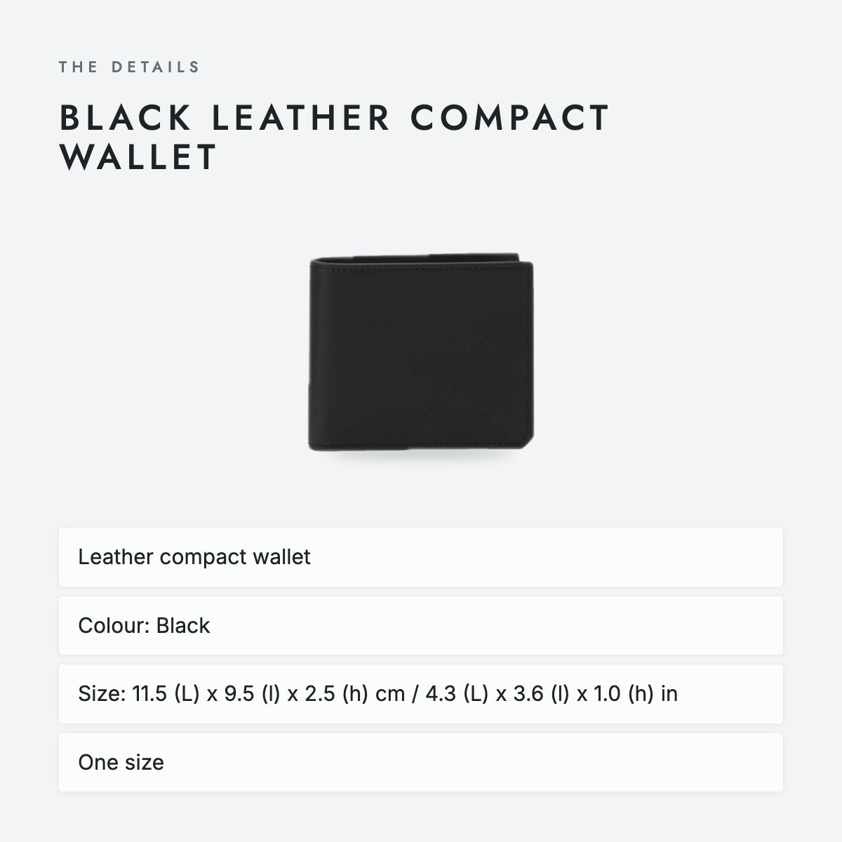 Black Leather Compact Wallet, photo 4