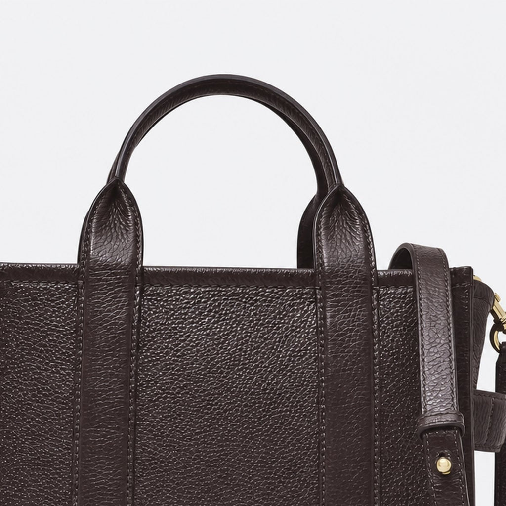 Small Brown Grained Leather Tote Bag, photo 2