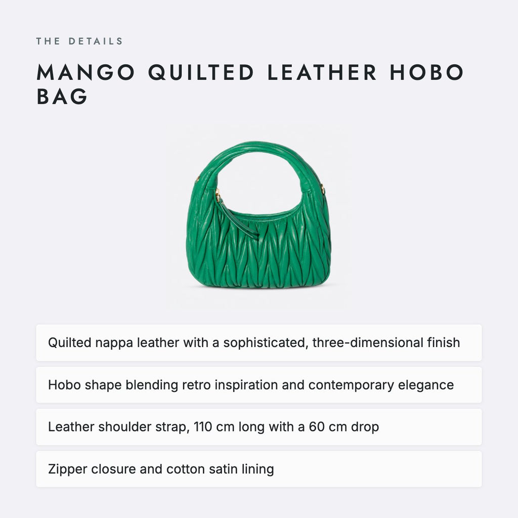 Mango Quilted Leather Hobo Bag, photo 4
