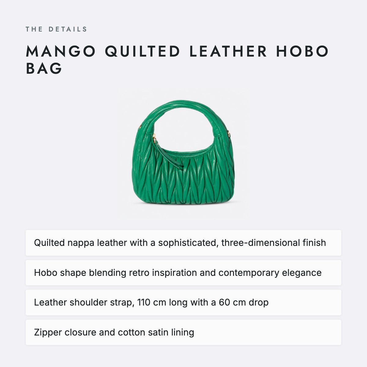 Mango Quilted Leather Hobo Bag, photo 4