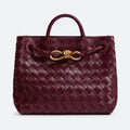 Burgundy Woven Leather Top-Handle Bag, photo 1