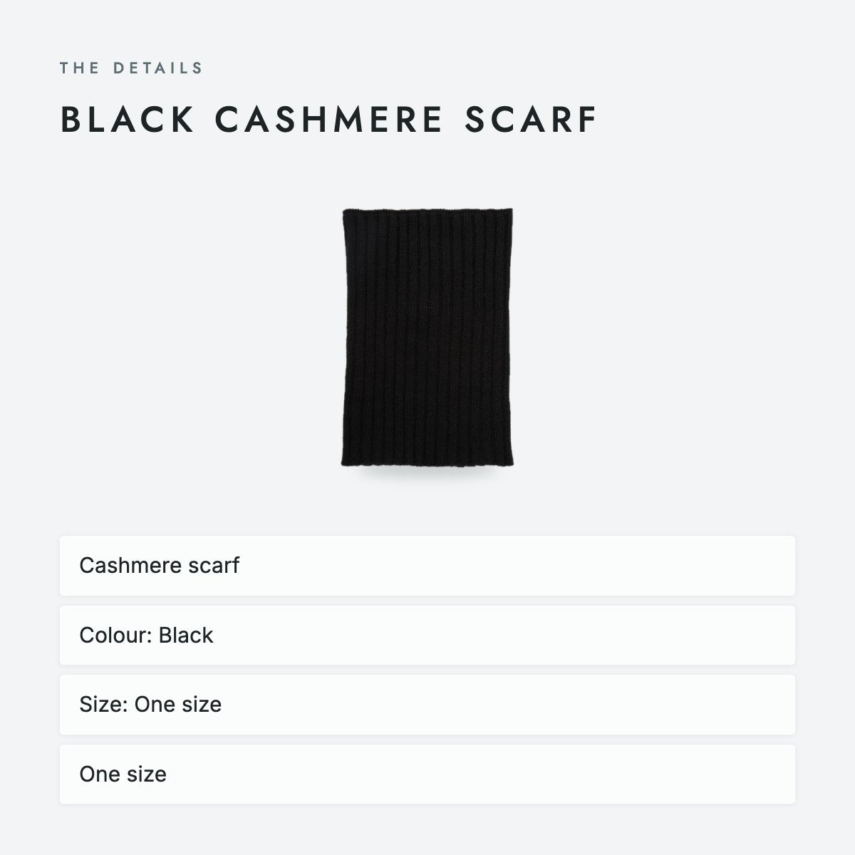 Black Cashmere Scarf, photo 4