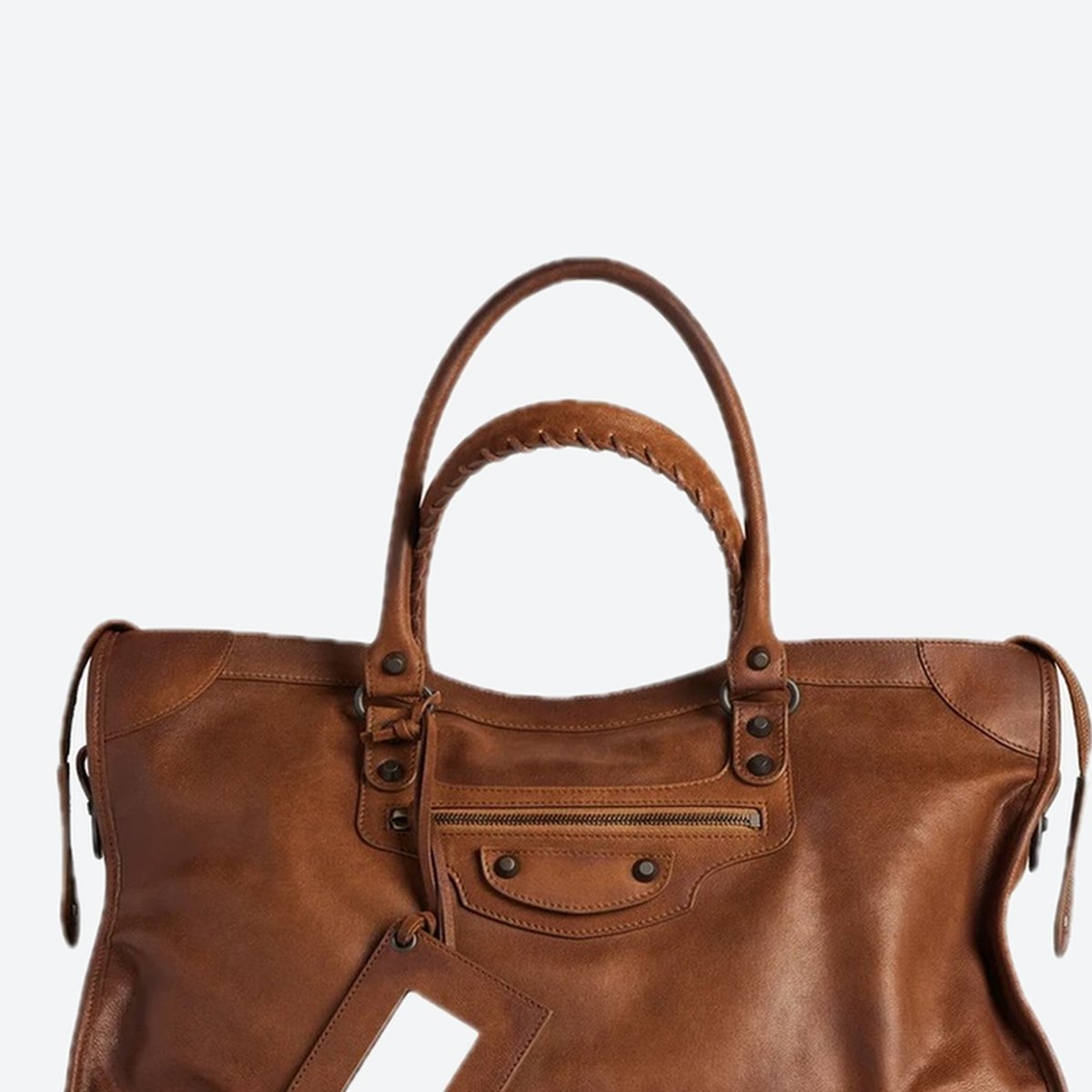 Large Caramel Leather Tote, photo 2