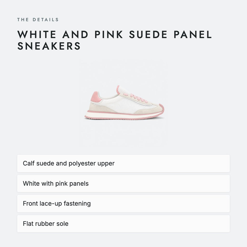 White and Pink Suede Panel Sneakers, photo 4