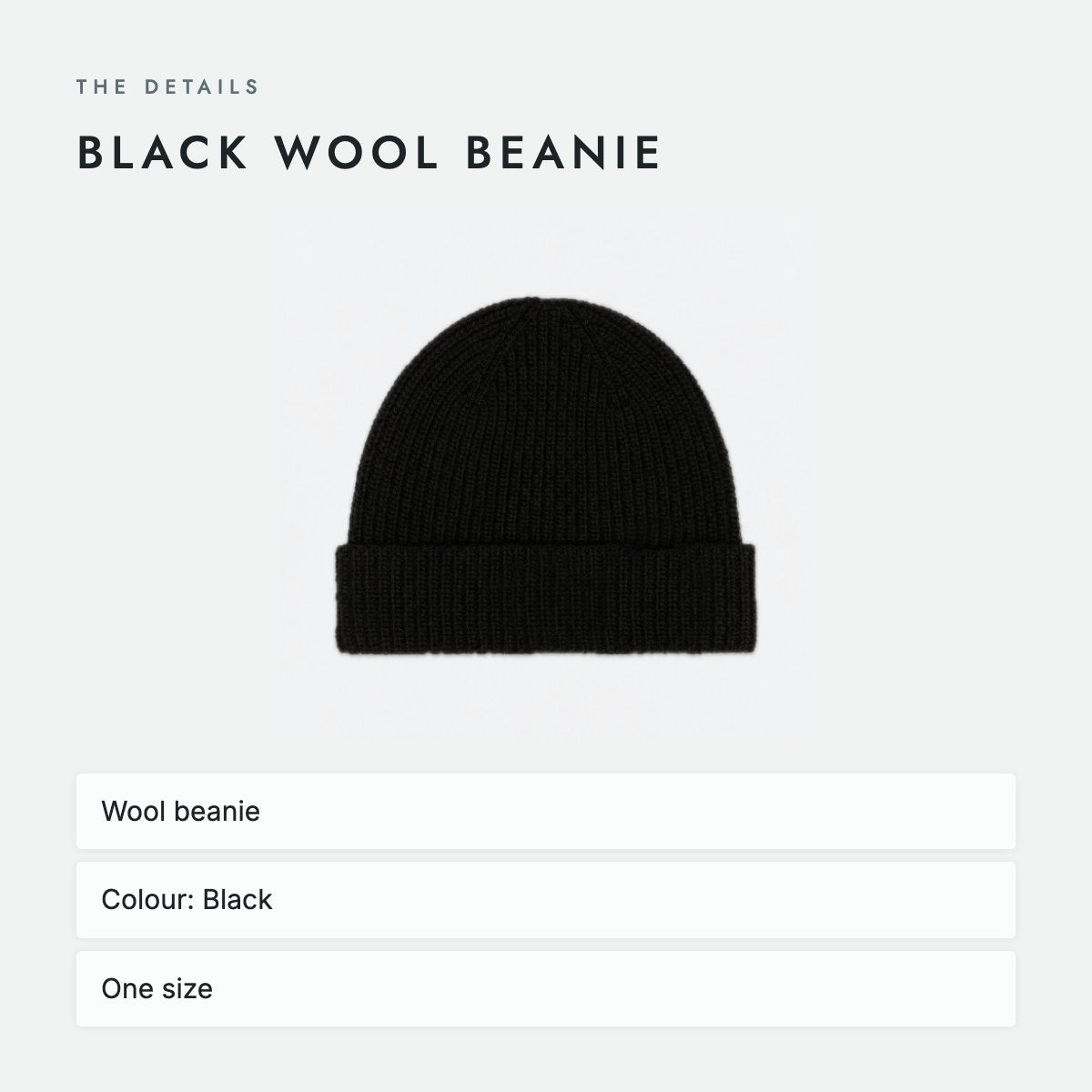 Black Wool Beanie, photo 4