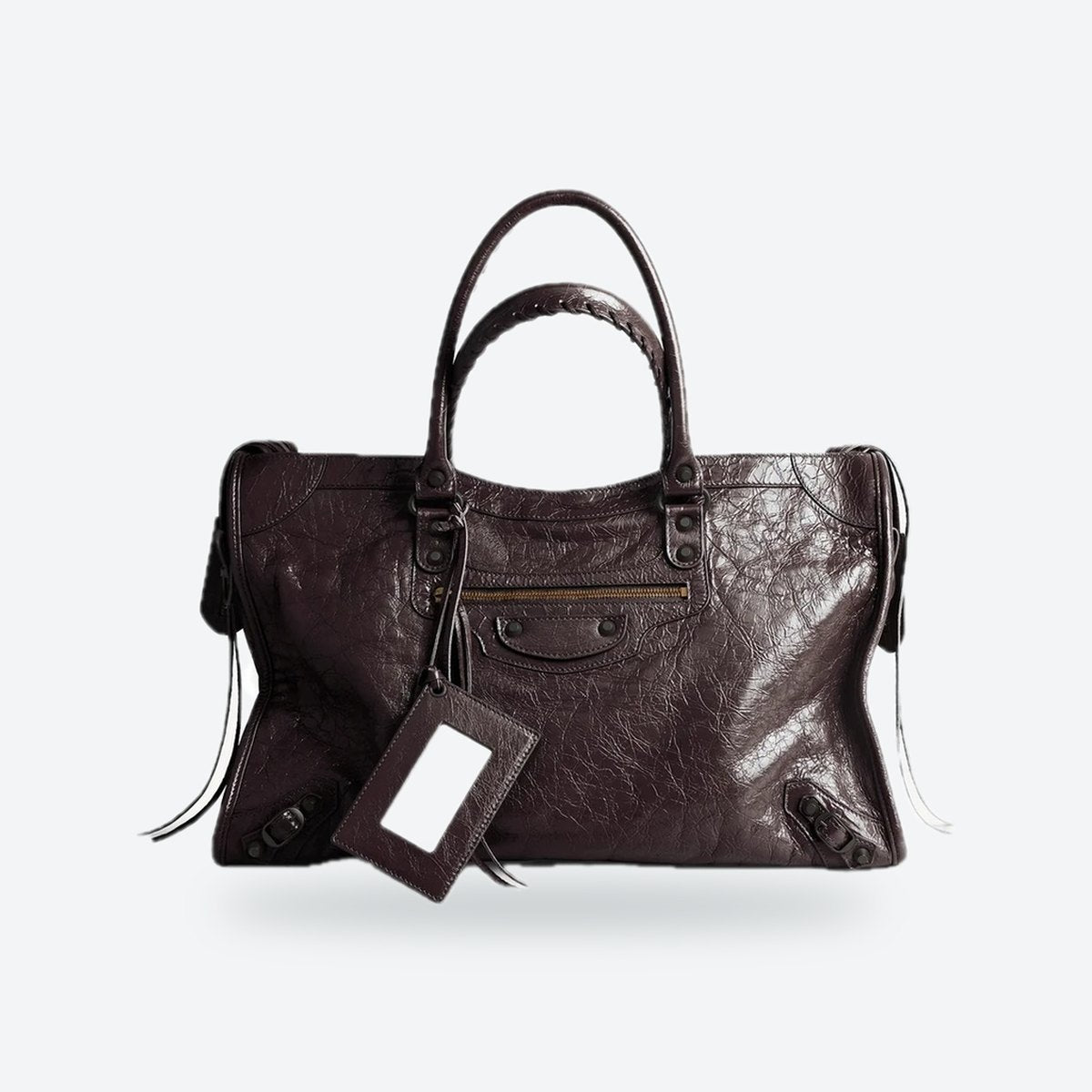 Large Espresso Lambskin Tote, photo 1