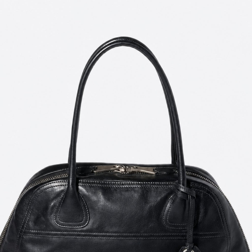 Black Leather Bowling Bag, photo 2
