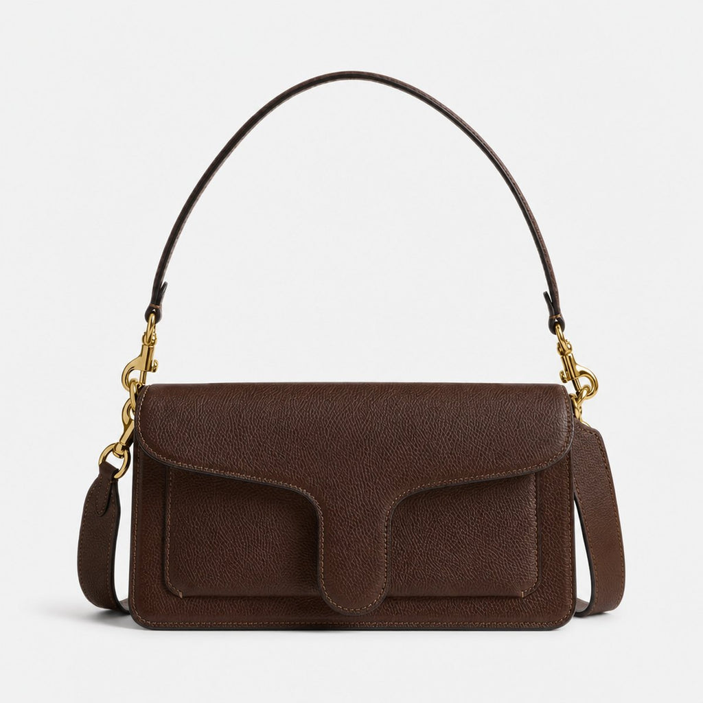 Maple Brown Pebble Leather Shoulder Bag, photo 1