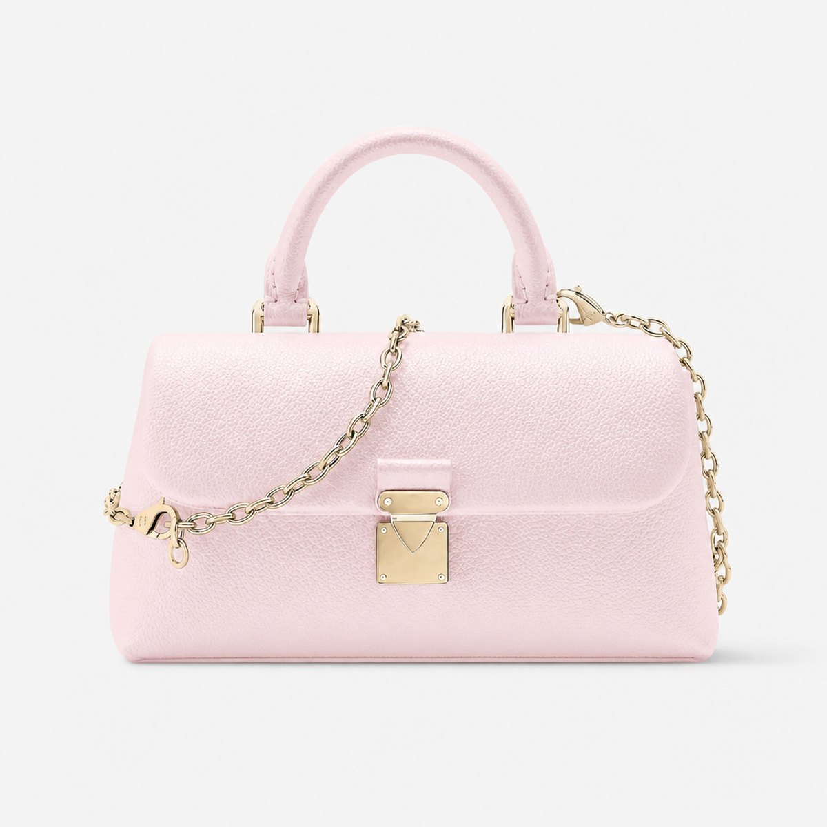 Pale Pink Embossed Leather Mini Top-Handle Bag, photo 1